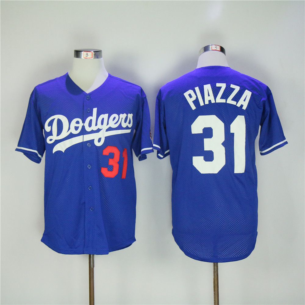 Men Los Angeles Dodgers #31 Piazza Blue Throwback MLB Jerseys->los angeles dodgers->MLB Jersey
